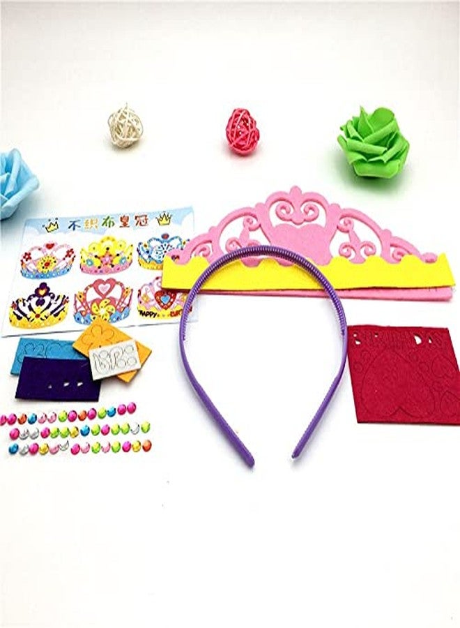 آرت بي مجموعة قبعات حفلات تيجان إبداعية من ArtBee، عبوة من 12 قبعة تيجان من قماش غير منسوج، زينة رأس أميرة - Image 2